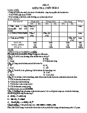 Kiểm tra 1 tiết Hoá 8 (tiết 53)